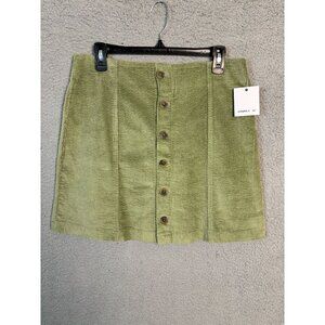 O'Neill Juniors' Women's Delilah Button-Front Corduroy Miniskirt Green Lg NWT's